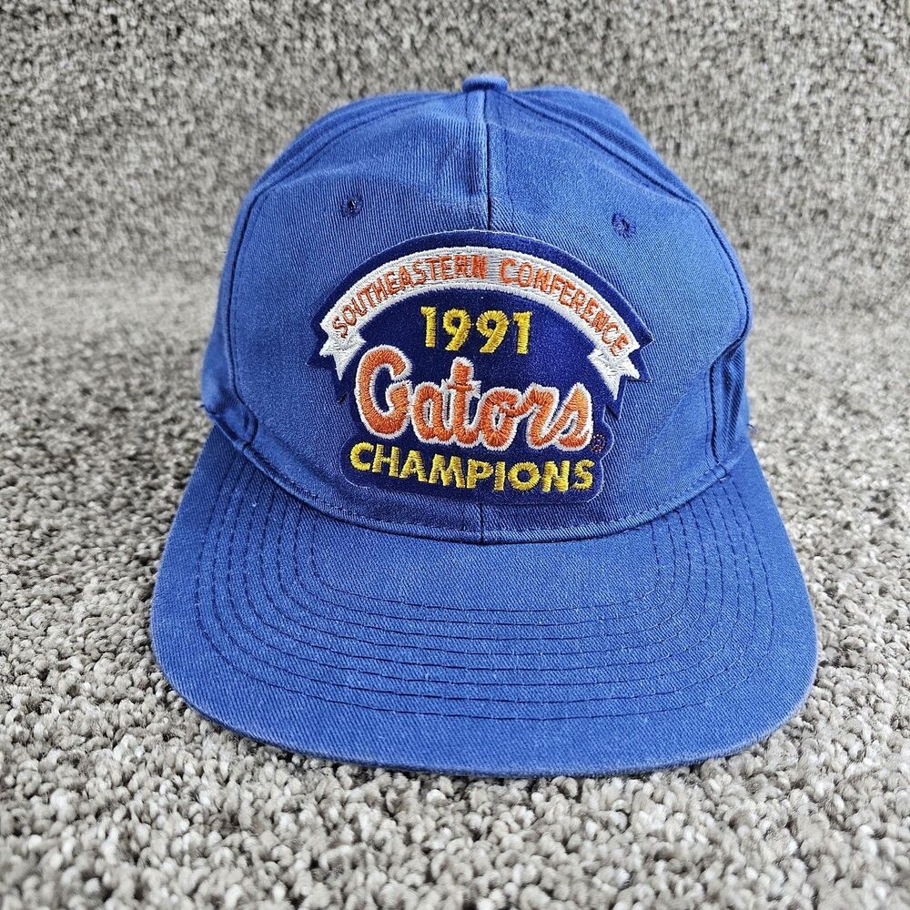 Vintage Florida Gators Hat Cap Snap Back Blue NCAA Football Champions 1991 90s